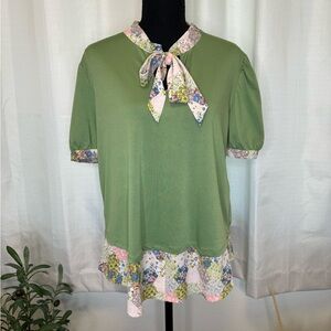 Faith & Joy Top Blouse Green Large